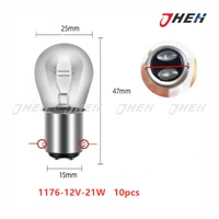 P21/5W BA15D 1176 Brake Tail Light Bulb 10 Pcs in 1 Pack Fits Various Models 1176-12V-21W