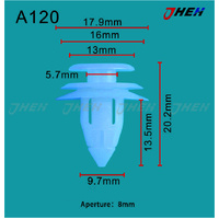 A120 Car Trim Clips 10 Pcs in 1 Pack Fits Toyota Models