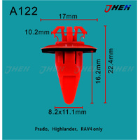 A122 Car Trim Clips 10 Pcs in 1 Pack Fits Toyota Models