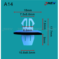 A14 Car Trim Clips 10 Pcs in 1 Pack Fits Toyota Models