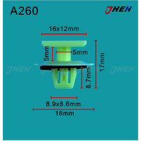 A260 Car Trim Clips 10 Pcs in 1 Pack Fits Toyota Models