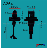 A264 Car Trim Clips 5 Pcs in 1 Pack Fits Toyota Models