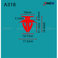 A318 Car Trim Clips 10 Pcs in 1 Pack Fits Toyota Models
