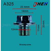 A325 Engine Oil Sump Screw 2 Pcs in 1 Pack Fits Toyota Models