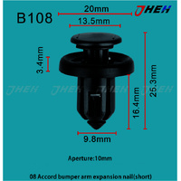 B108 Car Trim Clips 10 Pcs in 1 Pack Fits Honda Models