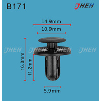 B171 Car Trim Clips 10 Pcs in 1 Pack Fits Honda Models