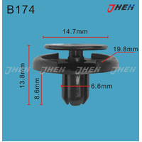 B174 Car Trim Clips 10 Pcs in 1 Pack Fits Honda Models