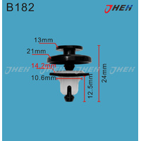 B182 Car Trim Clips 10 Pcs in 1 Pack Fits Honda Models