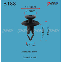 B188 Car Trim Clips 10 Pcs in 1 Pack Fits Honda Models