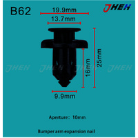 B62 Car Trim Clips 10 Pcs in 1 Pack Fits Honda Models