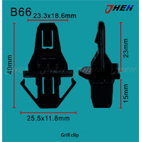 B66 Car Trim Clips 5 Pcs in 1 Pack Fits Honda Models