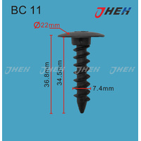 BC11 Auto Body Screws 10 Pcs in 1 Pack Fits Mercedes-Benz Models