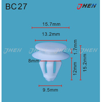 BC27 Car Trim Clips 10 Pcs in 1 Pack Fits Mercedes-Benz Models