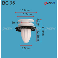 BC35 Car Trim Clips 10 Pcs in 1 Pack Fits Mercedes-Benz Models