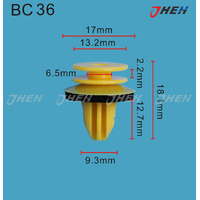 BC36 Car Trim Clips 10 Pcs in 1 Pack Fits Mercedes-Benz Models