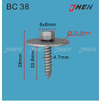 BC38 Auto Body Screws 5 Pcs in 1 Pack Fits Mercedes-Benz Models