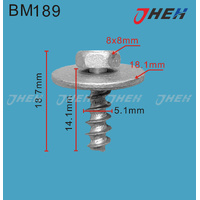 BM189 Auto Body Screws 10 Pcs in 1 Pack Fits BMW Models