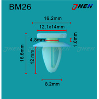 BM26 Car Trim Clips 10 Pcs in 1 Pack Fits BMW Models