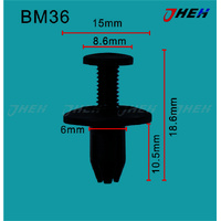 BM36 Car Trim Clips 10 Pcs in 1 Pack Fits BMW Models