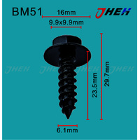 BM51 Auto Body Screws 10 Pcs in 1 Pack Fits BMW Models