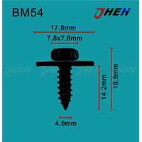 BM54 Auto Body Screws 10 Pcs in 1 Pack Fits BMW Models