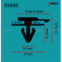 BM96 Car Trim Clips 10 Pcs in 1 Pack Fits BMW Models