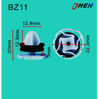 BZ11 Car Trim Clips 10 Pcs in 1 Pack Fits Peugeot Models