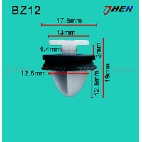 BZ12 Car Trim Clips 10 Pcs in 1 Pack Fits Peugeot Models