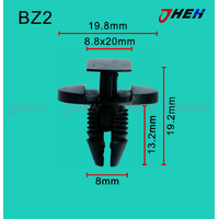 BZ2 Car Trim Clips 10 Pcs in 1 Pack Fits Peugeot Models