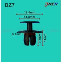 BZ7 Car Trim Clips 10 Pcs in 1 Pack Fits Peugeot Models