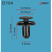 D104 Car Trim Clips 20 Pcs in 1 Pack Fits Nissan Models