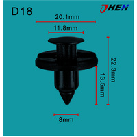 D18 Car Trim Clips 20 Pcs in 1 Pack Fits Nissan Models