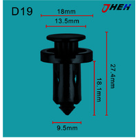 D19 Car Trim Clips 20 Pcs in 1 Pack Fits Nissan Models