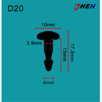 D20 Car Trim Clips 10 Pcs in 1 Pack Fits Nissan Models