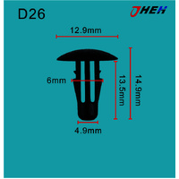 D26 Car Trim Clips 20 Pcs in 1 Pack Fits Nissan Models