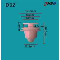 D32 Car Trim Clips 10 Pcs in 1 Pack Fits Nissan Models