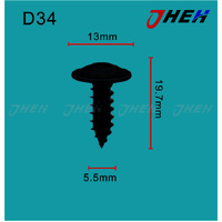 D34 Auto Body Screws 10 Pcs in 1 Pack Fits Nissan Models