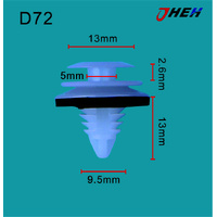 D72 Car Trim Clips 20 Pcs in 1 Pack Fits Nissan Models