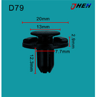 D79 Car Trim Clips 20 Pcs in 1 Pack Fits Nissan Models