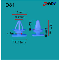 D81 Car Trim Clips 10 Pcs in 1 Pack Fits Nissan Models