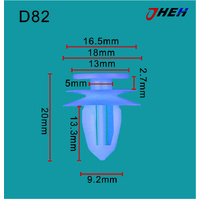D82 Car Trim Clips 20 Pcs in 1 Pack Fits Nissan Models