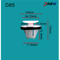 D85 Car Trim Clips 10 Pcs in 1 Pack Fits Nissan Models