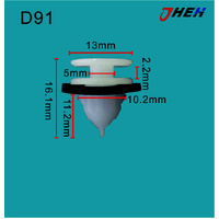 D91 Car Trim Clips 10 Pcs in 1 Pack Fits Nissan Models