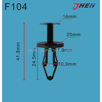 F104 Car Trim Clips 10 Pcs in 1 Pack Fits Ford Models