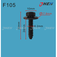 F105 Auto Body Screws 10 Pcs in 1 Pack Fits Ford Models