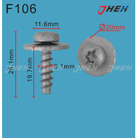 F106 Auto Body Screws 10 Pcs in 1 Pack Fits Ford Models