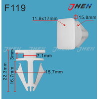 F119 Car Trim Clips 10 Pcs in 1 Pack Fits Ford Models
