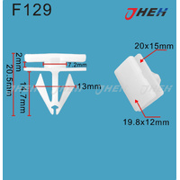 F129 Car Trim Clips 10 Pcs in 1 Pack Fits Ford Models