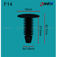 F14 Car Trim Clips 10 Pcs in 1 Pack Fits Ford Models