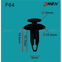 F64 Car Trim Clips 10 Pcs in 1 Pack Fits Ford Models